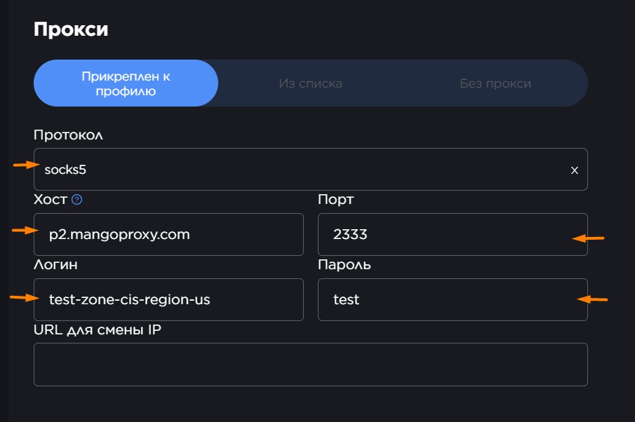 0Detect — ввод параметров SOCKS5