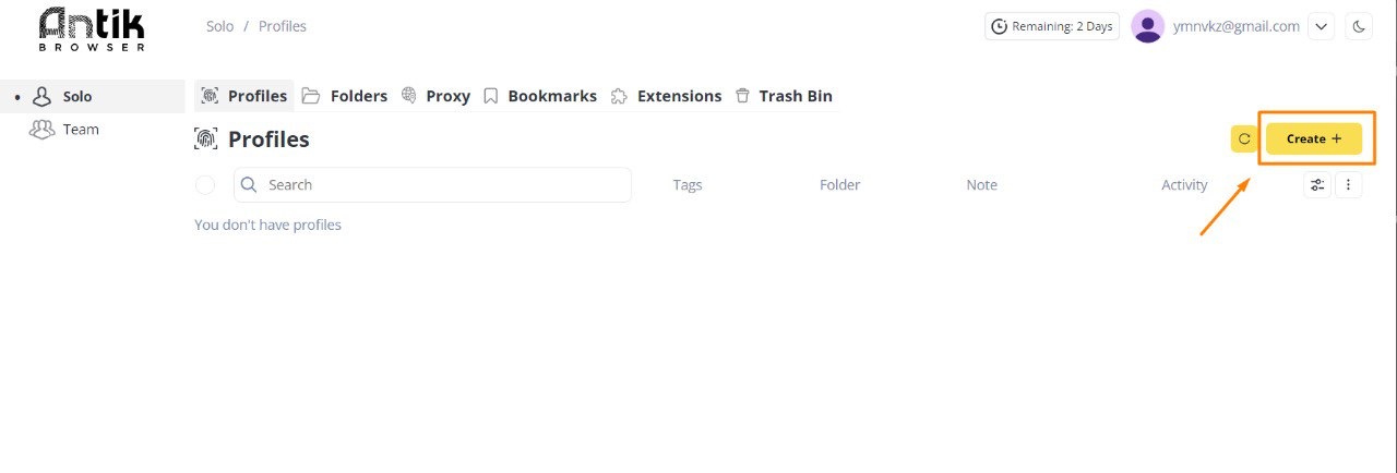 Creating profile