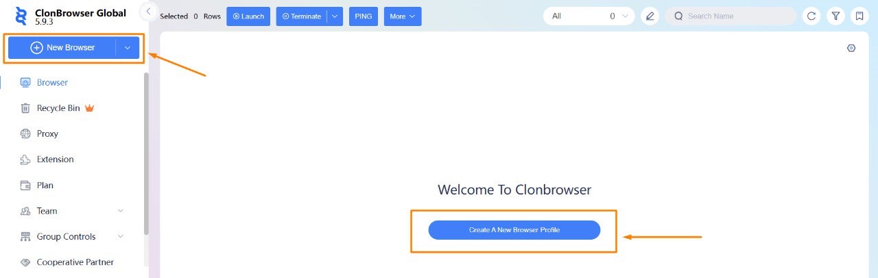 Creating a new profile
