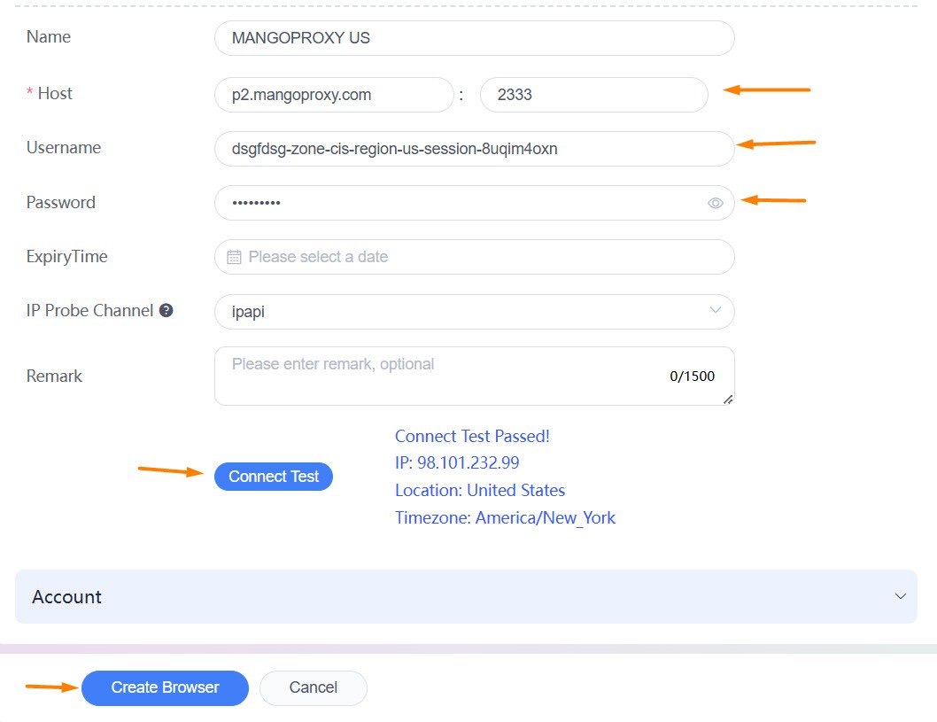 Connection test