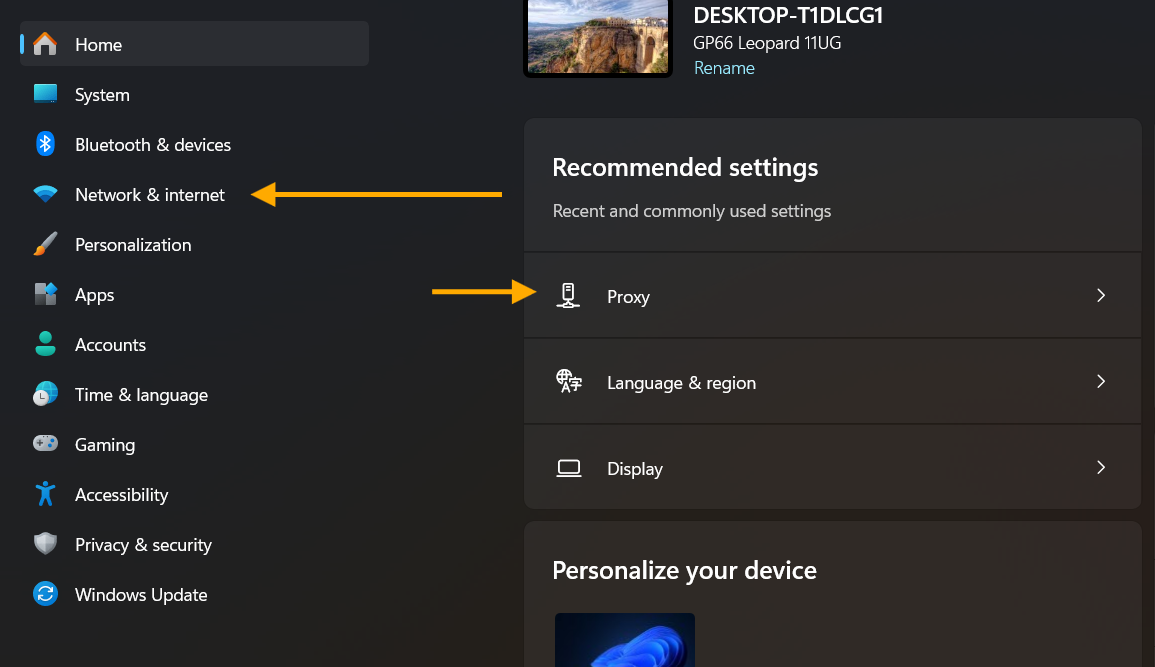 Interface Windows